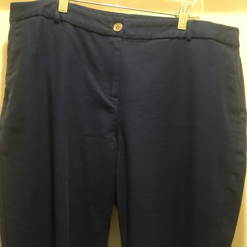 Michael Kors Blue Mid-Rise Flat Straight leg wrinkle free pants women (16)